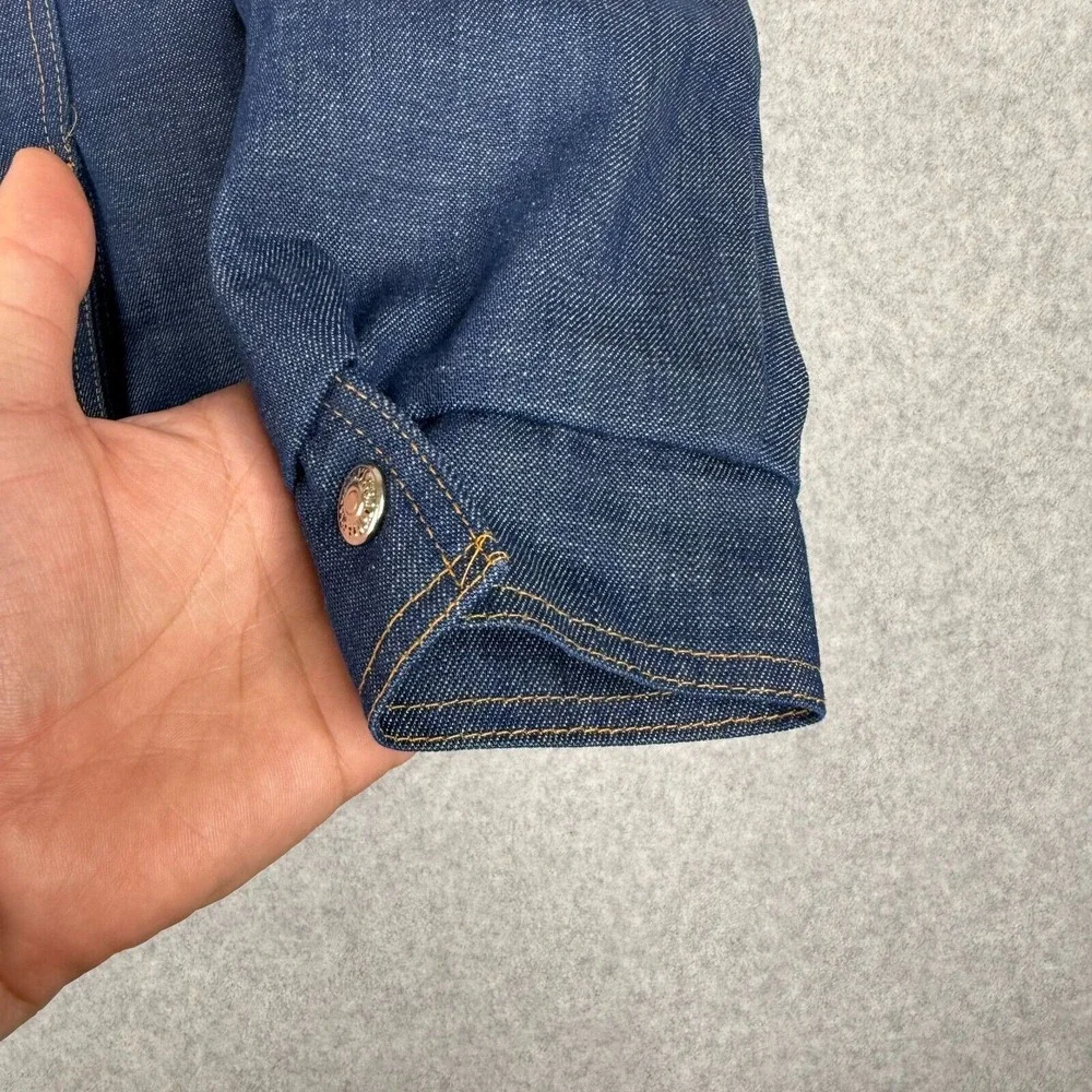 Vintage Levis Jacket Womens‎ Medium Blue Denim 70s Orange Tab Big E Trucker USA